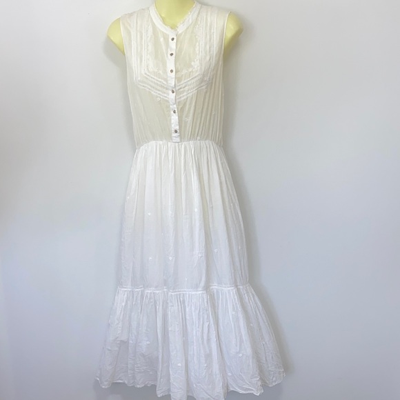 Ulla Johnson Dress “Anela” White Embroidered Cotton NWOT Sm /4 - Picture 2 of 9